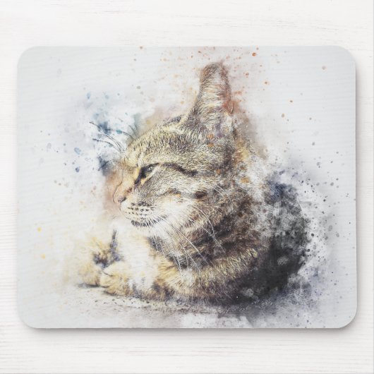 Tabby Love | ABSTRACT | WATERVERF Muismat (Voorkant)
