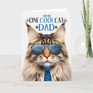 Tabby Maine Coon Cat Vaderdag One Cool Cat Feestdagen Kaart