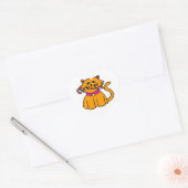 Tabby met Candy Cane Hart Sticker (Envelop)
