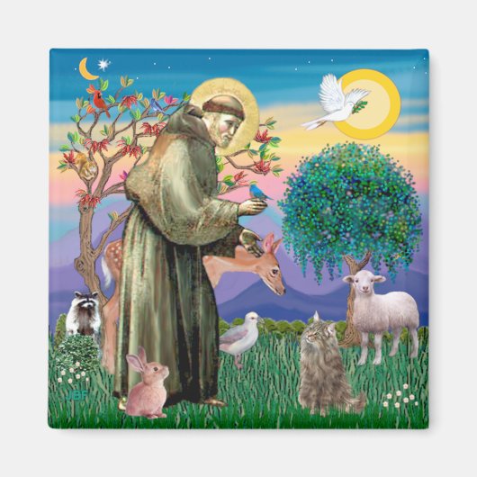 Tabby Noorse Boskat - St Franciscus Magneet (Voorkant)