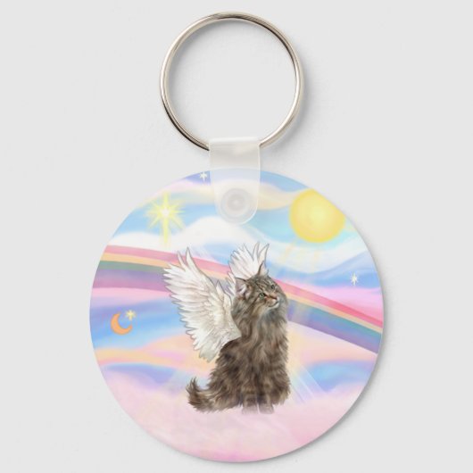 Tabby Norwegian Forest Cat - Angel Sleutelhanger (Voorkant)
