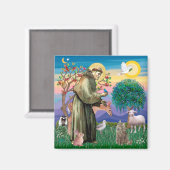 Tabby Norwegian Forest Cat - St Francis Magneet (Voorkant / Achterkant)