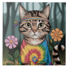 Tabby Peace Cat Decoratieve Tegel Tegeltje