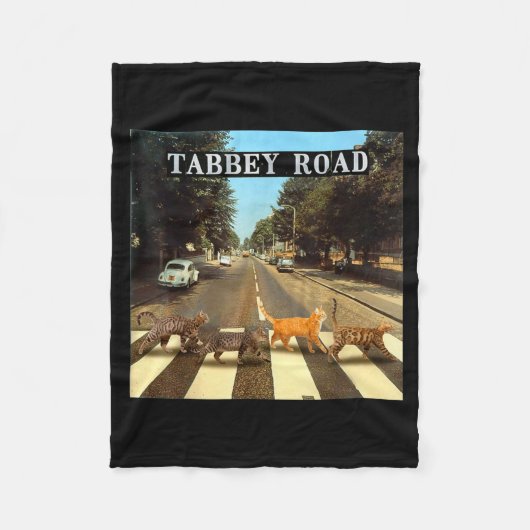 Tabby Road Coole Tabbykatten Oversteek Fleece Deken (Voorkant)