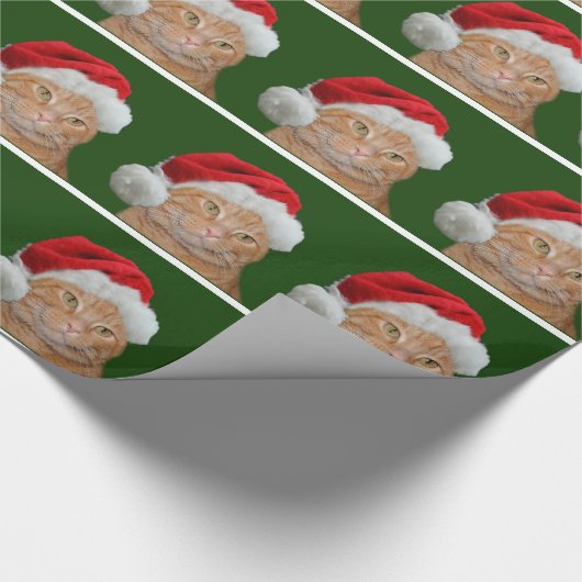 Tabby Santa Claus Cadeaupapier (Hoek)