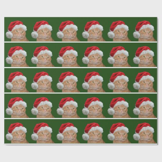 Tabby Santa Claus Cadeaupapier (Vlak)