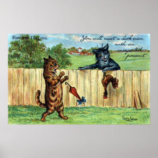 Tabby Startt door Donkere kat met Fowl Gift Poster (Voorkant)