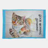 Tabby tabbies Cute Cat cats waterverf Tea Towel Theedoek (Horizontaal)
