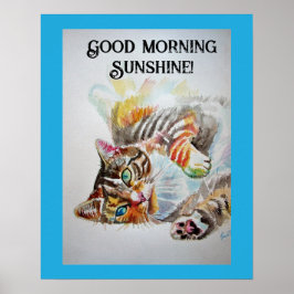 Tabby tabbies Cute Cat waterverf Poster