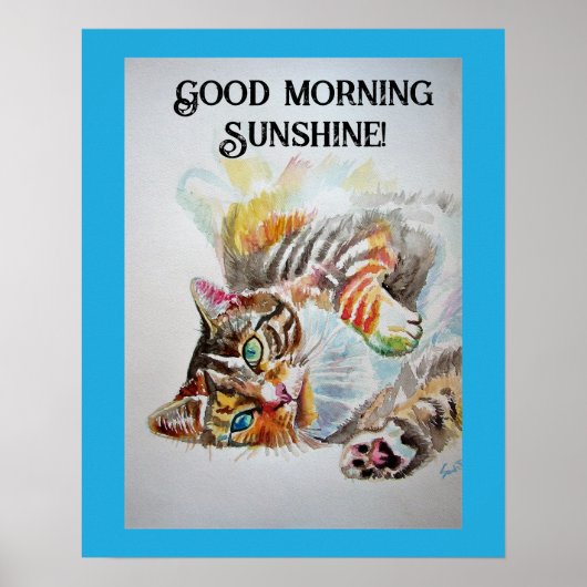 Tabby tabbies Cute Cat waterverf Poster (Voorkant)