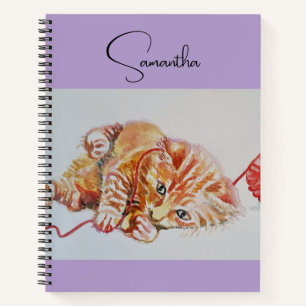 Tabby tabbies Schattige Kat katten waterverf Notit Notitieboek