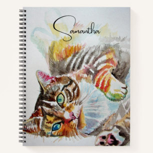 Tabby tabbies Schattigee Kattenkatten waterverf No Notitieboek
