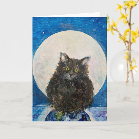 Tabby Tiger Cat Kitten Familiar Maureen Girard Kaart (Gele Bloem)