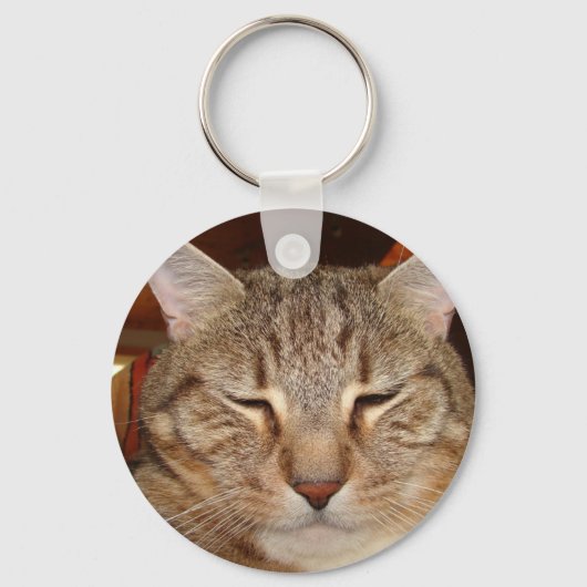 Tabby Tiger Cat Sleutelhanger (Voorkant)