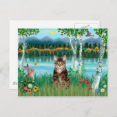 Tabby Tijger Kat - Berken Briefkaart (Voorkant / Achterkant)