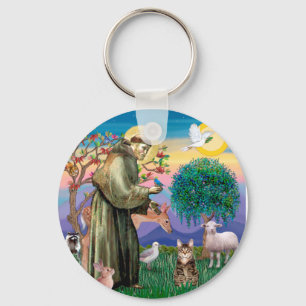 Tabby Tijgerkat - Sint Franciscus Sleutelhanger
