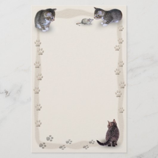 Tabby Tracks Briefpapier (Voorkant)