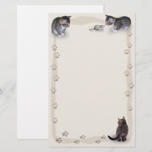 Tabby Tracks Briefpapier (Voorkant / Achterkant)