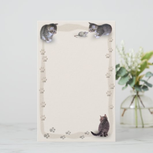 Tabby Tracks Briefpapier (Staand voorkant)