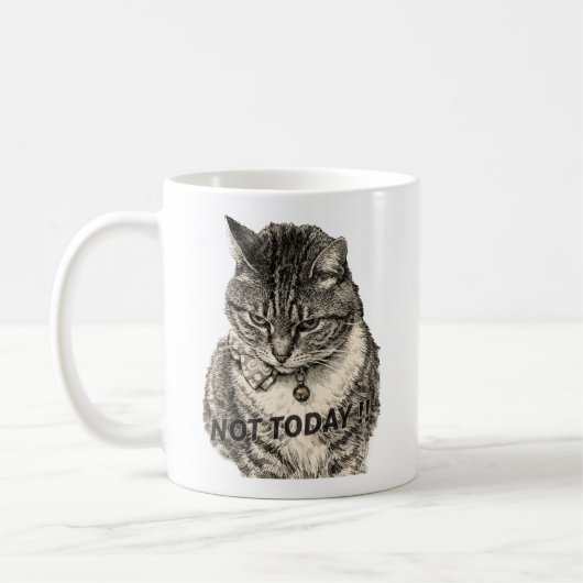 Tabby 'Tude "NIET VANDAAG!" Koffiemok (Links)