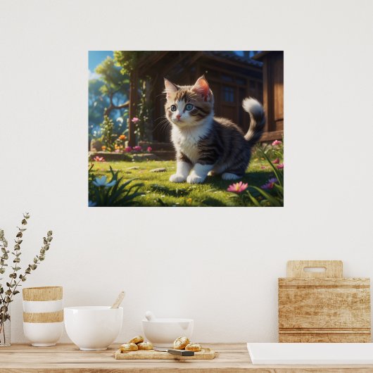 *~* TABBY TUIN Kitty Cat 5:4 katje Poster (Keuken)