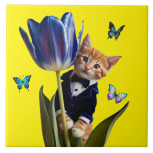 Tabby Tulp Decoratieve Tegel Tegeltje