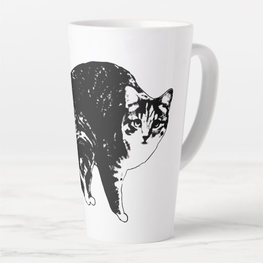 Tabby Under Holiday Lights Latte Mok (Rechterhoek)