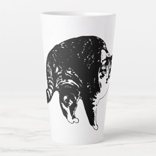 Tabby Under Holiday Lights Latte Mok (Voorkant)