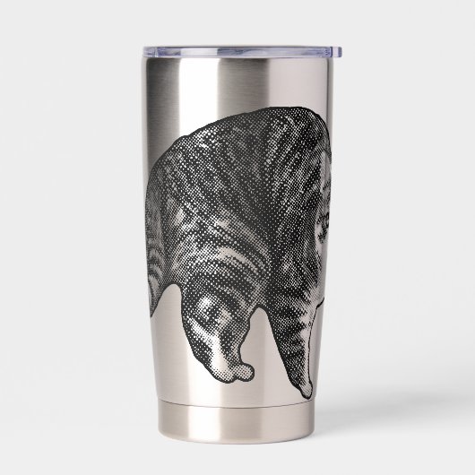 Tabby Under Snowlight Glow Geïsoleerde Drinkbeker (Links)