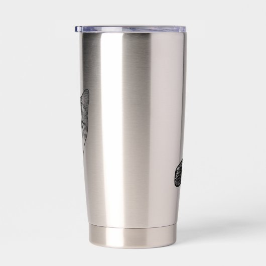 Tabby Under Snowlight Glow Geïsoleerde Drinkbeker (Rechts)