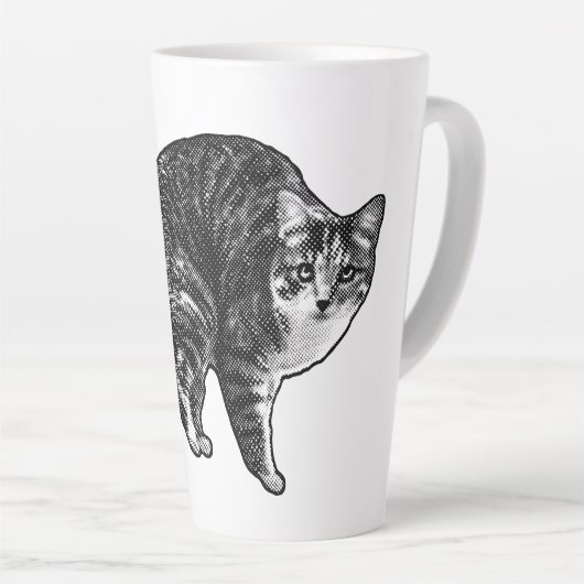 Tabby Under Snowlight Glow Latte Mok (Rechterhoek)