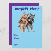 Tabby Verjaardag Uitnodiging (Voorkant / Achterkant)