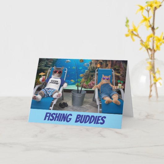 Tabby Vist Buddies Kaart (Gele Bloem)