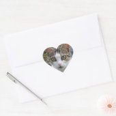 Tabby/White Cat Heart Sticker (Envelop)