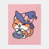 Tabby Witch Brew – Cute Halloween Cat Design Fleece Deken (Voorkant)