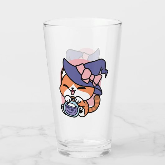 Tabby Witch Brew – Cute Halloween Cat Design Glas (Achterkant)