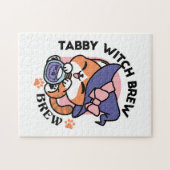 Tabby Witch Brew – Cute Halloween Cat Design Legpuzzel (Horizontaal)
