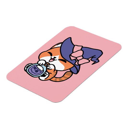 Tabby Witch Brew – Cute Halloween Cat Design Magneet (Linkerzijde)