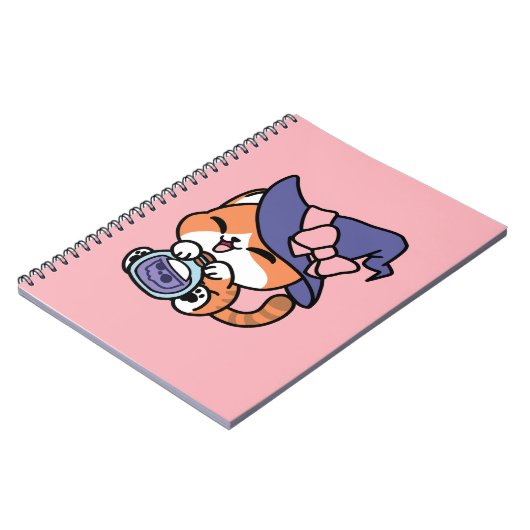 Tabby Witch Brew – Cute Halloween Cat Design Notitieboek (Linkerzijde)