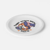 Tabby Witch Brew – Cute Halloween Cat Design Papieren Bordje (Gekanteld)