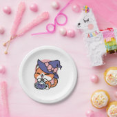 Tabby Witch Brew – Cute Halloween Cat Design Papieren Bordje (Feest)