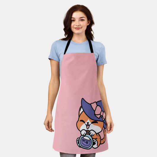Tabby Witch Brew – Cute Halloween Cat Design Schort (Gedragen)