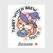 Tabby Witch Brew – Cute Halloween Cat Design Sticker (Vel)