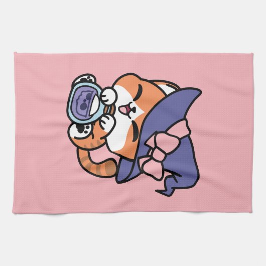 Tabby Witch Brew – Cute Halloween Cat Design Theedoek (Horizontaal)