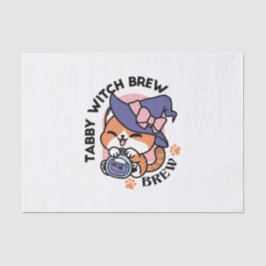 Tabby Witch Brew – Cute Halloween Cat Design Tissuepapier