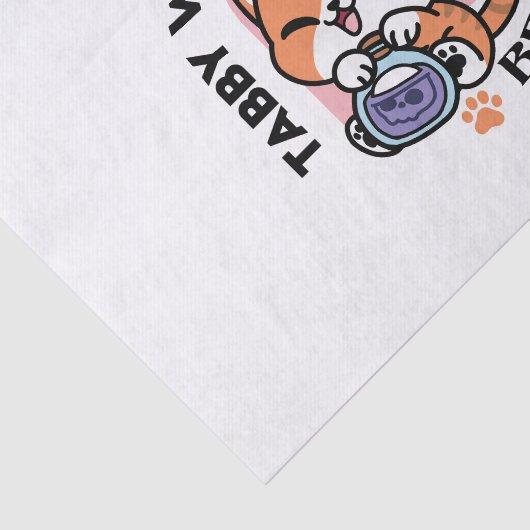 Tabby Witch Brew – Cute Halloween Cat Design Tissuepapier (Detail)