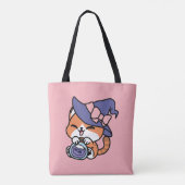 Tabby Witch Brew – Cute Halloween Cat Design Tote Bag (Achterkant)