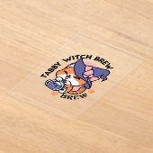 Tabby Witch Brew - Schattige Halloween Cat Design Acryl Uitnodigingen (Laagn)