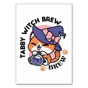 Tabby Witch Brew - Schattige Halloween Cat Design Kaart