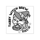 Tabby Witch Brew - Schattige Halloween Cat Design Rubberstempel (Afrduk)